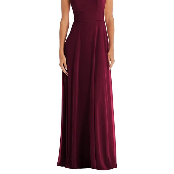 After Six 1545....High Neck Halter Backless Maxi Dress...Cabernet...Size 18 - Picture 2 of 6